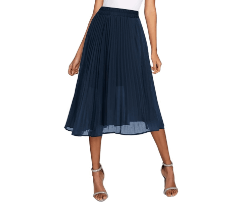 Urban CoCo Damen A-Linien-Rock mit elastischem Bund, ausgestelltem Schnitt, mittellanger Länge bis zum Knie und Stretchanteil.